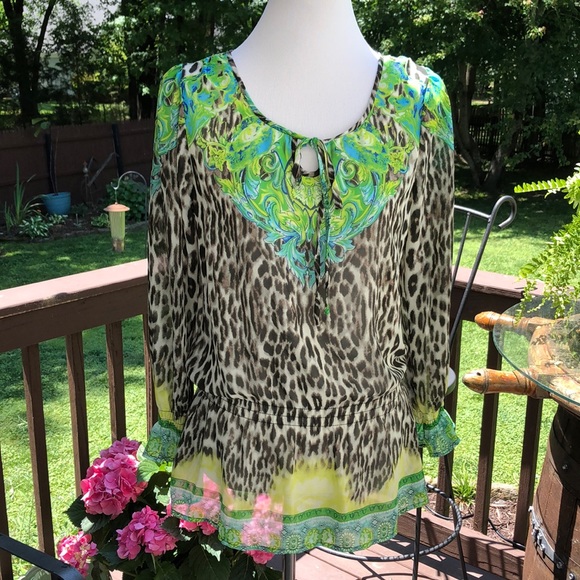 Mushkaby Sienna Rose Semi Sheer Top Small - Picture 1 of 5